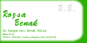 rozsa benak business card