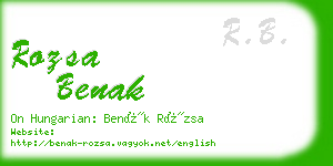 rozsa benak business card